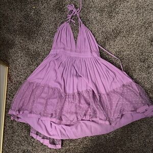 Elegant Lavender Halter Dress